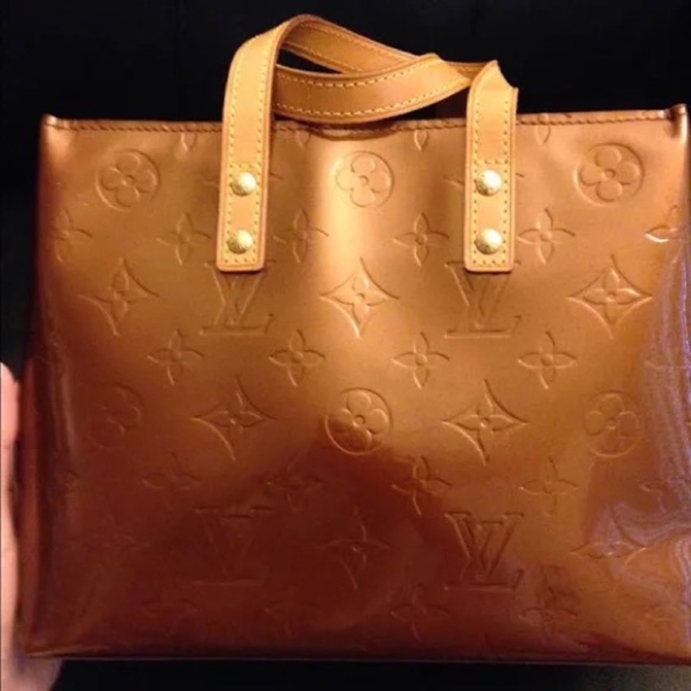 LOUIS VUITTON Houston Monogram Vernis Leather Tote Bag Bronze